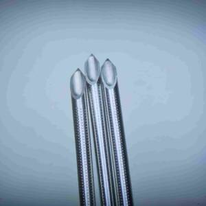 Close-up of Nitinol imaging catheter tip – ASTM F2063 medical grade